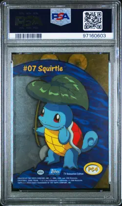 2000 TOPPS POKEMON TV ANIMATION CLEAR CARDS #PC4 SQUIRTLE PSA 10 - Image 2