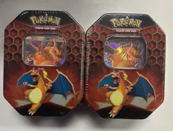 Lot of 2 - Pokemon TCG Hidden Fates Card Charizard GX Tin Factory Sealed - Image 1