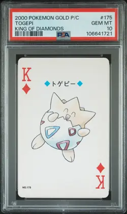 2000 POKEMON GOLD VERSION PLAYING CARDS KING OF DIAMONDS #175 TOGEPI PSA 10 - Image 1