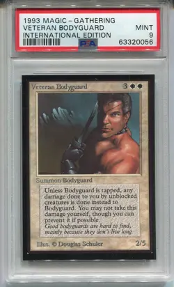 MTG Magic The Gathering International Edition Card Veteran Bodyguard PSA 9 - Image 1