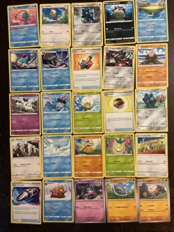 100 Pokemon cards. All Cards Pictured. Bulk. Holo. Reverse Holo. No Energy. - Image 1