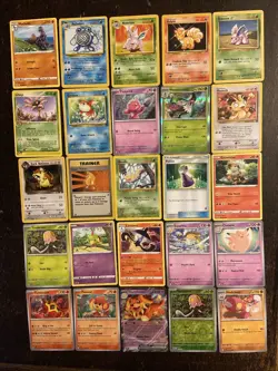 100 Pokemon cards. All Cards Pictured. Bulk. Holo. Reverse Holo. No Energy. - Image 1