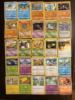 100 Pokemon cards. All Cards Pictured. Bulk. Holo. Reverse Holo. No Energy. - Image 1