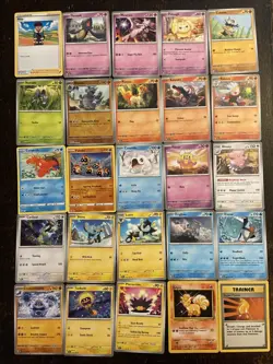 100 Pokemon cards. All Cards Pictured. Bulk. Holo. Reverse Holo. No Energy. - Image 1