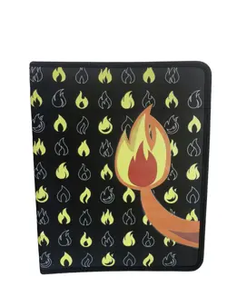 NEW~ Pokemon Trading Cards Binder 9 pocket Charmander Fire Emblems Zipper Close - Image 1