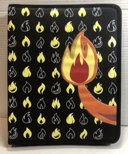 NEW~ Pokemon Trading Cards Binder 9 pocket Charmander Fire Emblems Zipper Close - Image 2