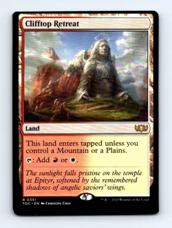 #351 2025 Tarkir: Dragonstorm Commander Clifftop Retreat Rare MISCUT - Image 1