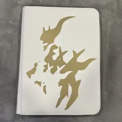 Pokemon Arceus Ultra Pro White Binder with Gold (20) 9 Pocket Page Slightly Used - Image 1