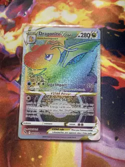 Pokemon TCG Dragonite vstar Holo Ultra Rare Card Pokemon Go 81/78 - Image 1