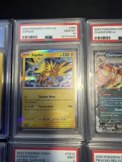 8 Pokemon Slab Graded Lot Pikachu Charizard Zapdos Crobat Hoothoot PSA 10 PSA 9 - Image 3