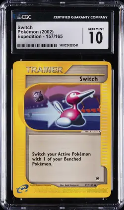 2002 POKEMON EXPEDITION #157 SWITCH CGC 10 GEM MINT - Image 1