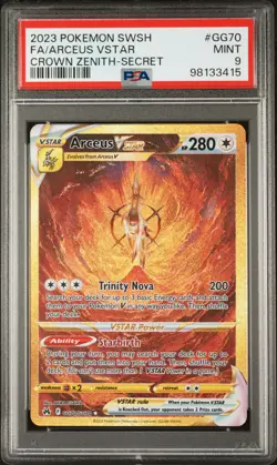 2023 POKEMON SWORD & SHIELD CROWN ZENITH SECRET FULL ART/ARCEUS VSTAR PSA 9 - Image 1
