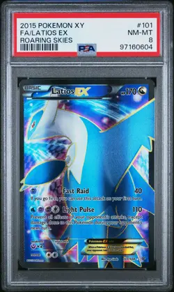 2015 POKEMON XY ROARING SKIES #101 FULL ART/LATIOS EX PSA 8 - Image 1