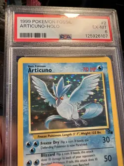 Articuno #2 Holo - 1999 Pokemon WOTC TCG Fossil - PSA 6 - Image 2