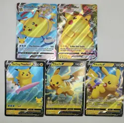Lot Of 5 POKEMON TCG PIKACHU- VMAX, V, Promos. - Image 1