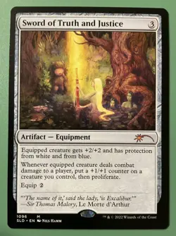 AG MTG Sword of Truth and Justice Magic the Gathering Brown English Card Used - Image 1