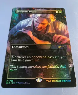 Foil Borderless Exquisite Blood Black English YuGiOh Card Used - Image 2