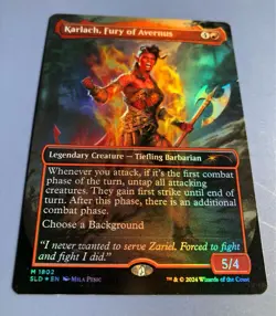 Karach Fury of Avernus Foil Borderless Magic The Gathering Card Red English Used - Image 2