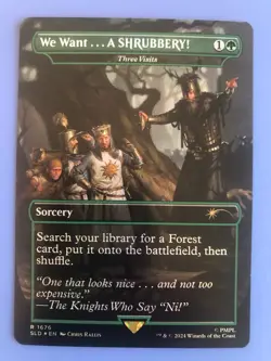 AG-MTG Foil Borderless We Want a Shrubbery Three Card Game - Image 1