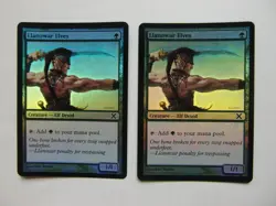 Llanowar Elves Foil MTG English 2 Sheets Card Used - Image 1