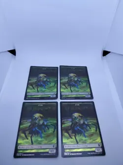 MTG Japanese Foil Thrull Token Black 4pcs Set Collectible Used - Image 1