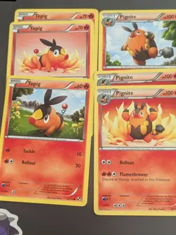Black and White Pokemon TCG Fire Pokemon Lot Of 10 Tepig Reverse Holo Simisear - Image 3