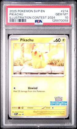 2025 POKEMON SVP EN-SV BLACK STAR PROMO ILLUSTRATION CONTEST 2024 PIKACHU PSA 10 - Image 1