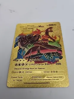 Venusaur, Charizard, & Blastoise Gigantamax VMax Tag Team Gold Pokemon 143/203 - Image 1