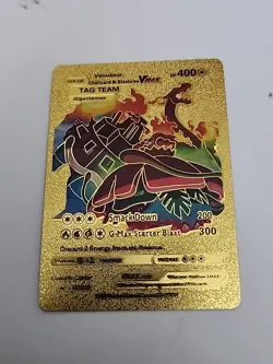Venusaur, Charizard, & Blastoise Gigantamax VMax Tag Team Gold Pokemon 143/203 - Image 2