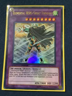 Yugioh Elemental HERO Great Tornado LC02-EN010 Ultra Rare Limited Edition NM - Image 1