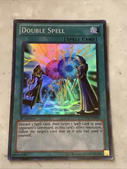 Yugioh Card TCG Double Spell LCYW-EN065 Super Rare Holo 1st Edition VLP/NM - Image 1