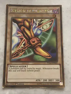 Yugioh Card TCG Right Leg of the Forbidden One PGL2-EN022 Gold Rare 1st Edition - Image 1