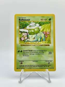 Bulbasaur Shadowless Base Set 44/102 Pokemon Card - Excellent Condition - Image 2