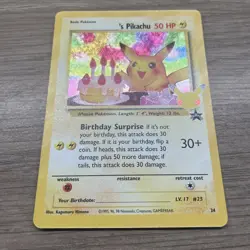 Pokemon Pikachu Birthday Card 24-Holo Celebrations MINT - Image 2
