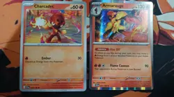 Armarouge 041/198 Line Holo Rare Exclusive & Charcadet 039/198 Pokemon Cards - Image 1