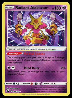RADIANT ALAKAZAM 059/195 SILVER TEMPEST POKEMON TCG - Image 1