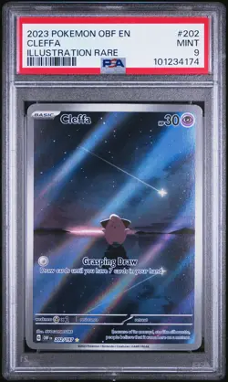 2023 POKEMON OBF EN-OBSIDIAN FLAMES ILLUSTRATION RARE #202 CLEFFA PSA 9 - Image 1