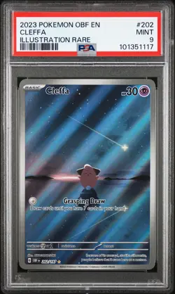 2023 POKEMON OBF EN-OBSIDIAN FLAMES ILLUSTRATION RARE #202 CLEFFA PSA 9 - Image 1