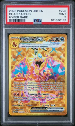 2023 POKEMON OBF EN-OBSIDIAN FLAMES HYPER RARE #228 CHARIZARD EX PSA 9 - Image 1
