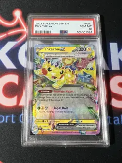 2024 Pokemon SSP Pikachu ex Gem MT 10 #057 Trading Card - Image 1
