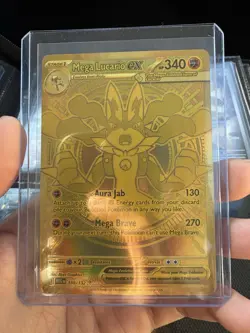 Mega Lucario EX 188/132 Hyper Rare Gold Mega Evolutions Pokemon Card NM - Image 1