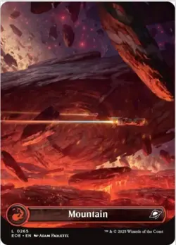 Mountain (Foil, Borderless, Full Art, #0265, NM) Edge of Eternities (EOE), MTG - Image 1