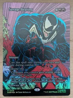MTG - Savage Beating (borderless foil) - SPM/MAR (NM+) - Image 1