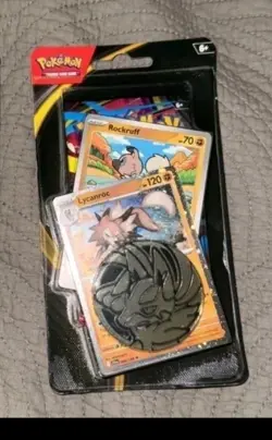 Pokemon TCG- Mega Evolution Checklane Blister Booster Lycanrock and Rockruff - Image 1