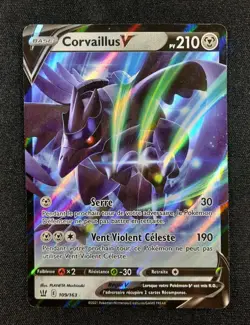 Carte Pokemon : Corvaillus V Ultra Rare 2021 Styles De Combat 109/163 Exc 🇲🇫 - Image 1