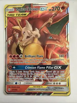 Charizard & Braixen GX 22/236 Sun and Moon - Cosmic Eclipse Holo HP Pokemon TCG - Image 1
