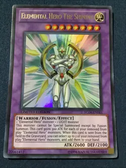 YG06-EN001 Elemental Hero The Shining Ultra Rare Limited Edition NM Yugioh Card - Image 2