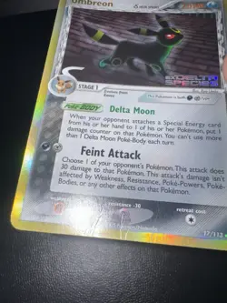 Pokemon Umbreon Reverse Holo Stamped Rare Card 17/113 EX Delta Species TCG - Image 2