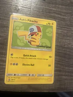2017 Pokemon Ash's Pikachu TCG Black Star Promo Card SM112 - Image 1