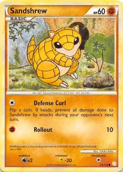 Sandshrew 79/123 - NON-HOLO COMMON - HeartGold SoulSilver - Pokemon Card - NM/LP - Image 1